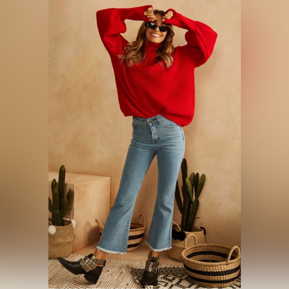 Vici Red Turtleneck Sweater - Picture 6 of 6
